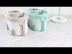 Robot 8018 360 Spin Bucket Microfiber Mop Steel Pole with Twist Handle Cleaning Squeeze Mop Set